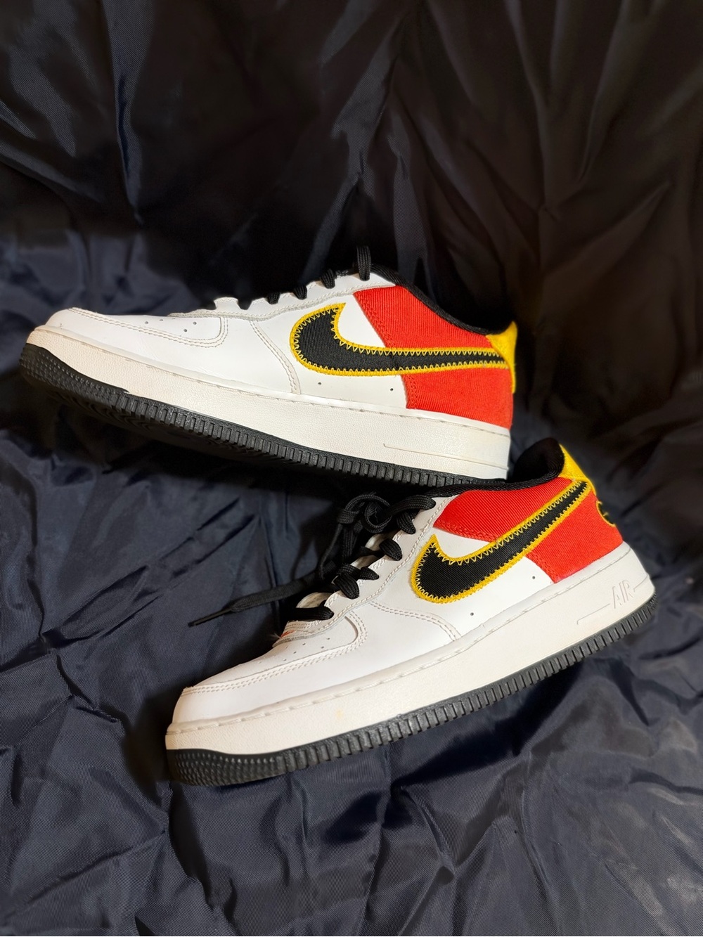 Nike AF1 LV8 "Rayguns" — White/Orange/Yellow/Black — Youth 6.5Y